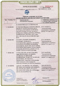 24.03.2019 Павловский Посад - ЗАО Хиквижн. Приложение к сертификату Взрывазащитные видиокамеры. ТР ТС 020/2011