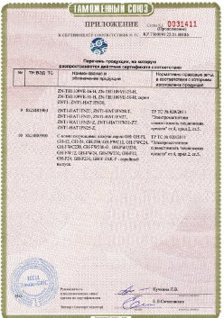 24.03.2019 Павловский Посад - ЗАО Хиквижн. Приложение к сертификату Взрывазащитные видиокамеры. ТР ТС 020/2011
